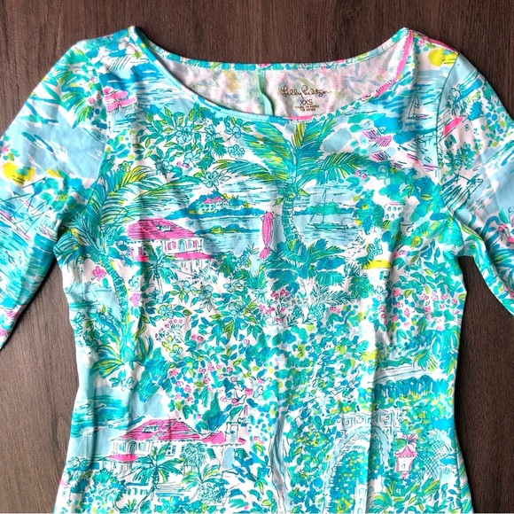 Lilly Pulitzer Marlowe Dress Size XXS Sunshine City Pima Cotton Tropical - Picture 3 of 13